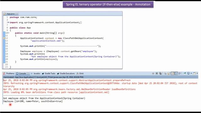 Spring Expression Language Ternary Operator (if-then-else) Example [Annotation] | Spring Tutorial смотреть онлайн