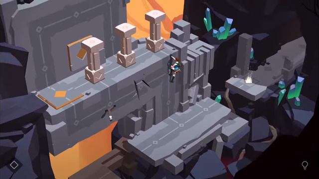 Lara Croft GO прохождение - огненная пещера #3