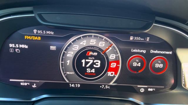 Audi r8 v10 spyder (570hp) acceleration 0-240 KM/H смотреть онлайн