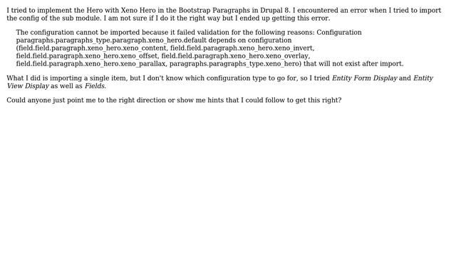 Drupal: Failed to import Bootstrap Paragraph sub module configuration смотреть онлайн