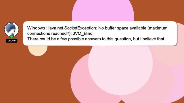 Windows : java.net.SocketException: No buffer space available (maximum connections reached?): JVM_B смотреть онлайн