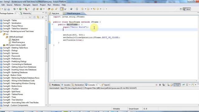 Mastering Java Swing: Adding Components - Buttons, TextAreas and Layouts, Part 3 смотреть онлайн