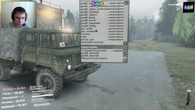 SpinTires обзор мода ( ГАЗ-66 Дизель с двойной кабиной ) смотреть онлайн