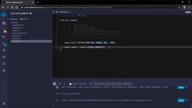Enums - Learning Solidity #7 смотреть онлайн