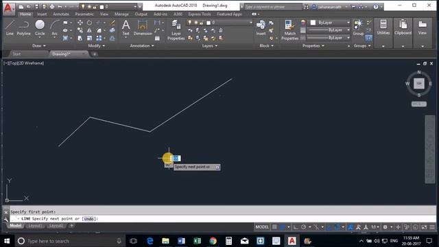 AutoCAD 2018 - 07. Line Command смотреть онлайн