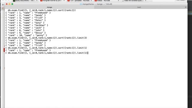 MongoDb Tutorial 18 : How to use sort, limit and skip in mongoDB смотреть онлайн