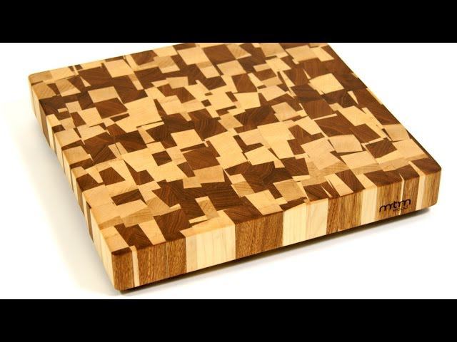 A Chaotic Pattern End Grain Cutting Board / Торцевая разделочная доска с хаотичным рисунком смотреть онлайн
