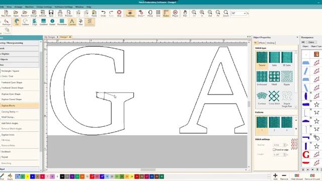 HATCH EMBROIDERY FREE TUTORIAL: Learn to digitize fonts and letters!! смотреть онлайн