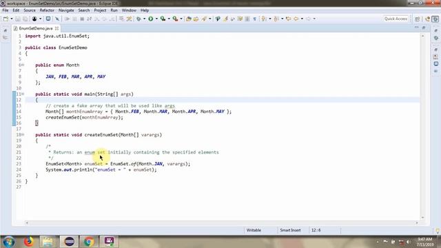 Java EnumSet - of(E first, E... rest) method | EnumSet in Java смотреть онлайн