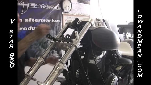 Low and Mean Custom V Star 950 Build Triple Tree Install смотреть онлайн