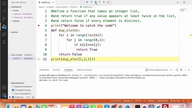 Debugging in Python using Visual Studio Code | Exception Handling In Python Hindi #73 смотреть онлайн