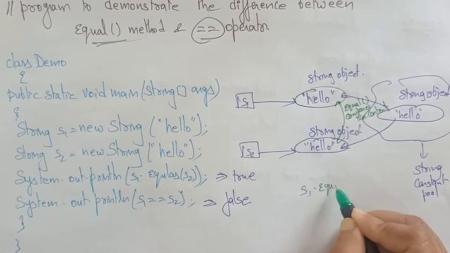 Difference between equals() method and == operator in Java| lec 58 | Java tutorial| BhanuPriya смотреть онлайн