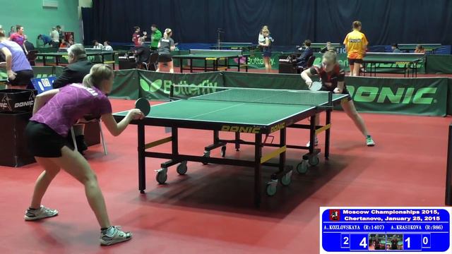Анна КОЗЛОВСКАЯ - Анна КРАСИКОВА Настольный теннис, Table Tennis смотреть онлайн