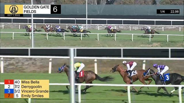 Derrygoolin Wins Race 6 on October 1, 2022 at Golden Gate Fields смотреть онлайн
