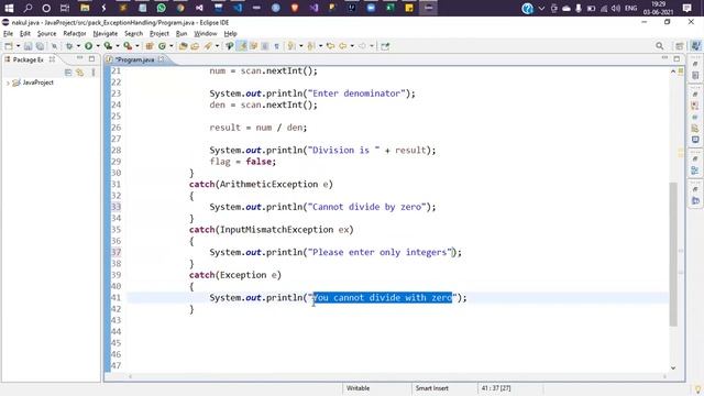 Java Exception and Exception Handling Part 2 смотреть онлайн