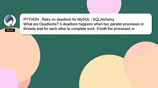 PYTHON : Retry on deadlock for MySQL / SQLAlchemy смотреть онлайн