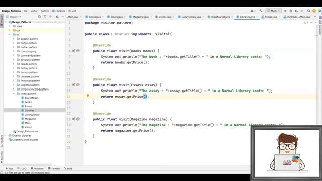Novel Course- Design Patterns- Visitor Pattern - lesson 19- النماذج الممنهجة смотреть онлайн