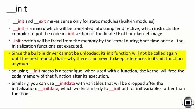 Linux device driver lecture 9 : __init and __exit macros смотреть онлайн