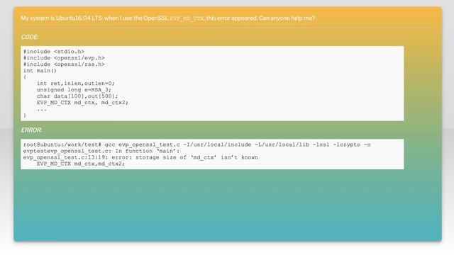 EVP_MD_CTX "error: storage size of ‘ctx’ isn’t known" смотреть онлайн