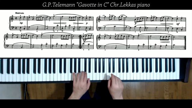 G.P Telemann Gavotte in C - Chr. Lekkas piano смотреть онлайн