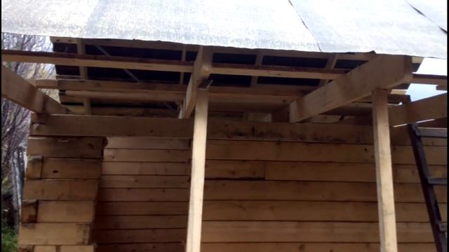 Баня своими руками, строю один.Часть 2, крыша. смотреть онлайн