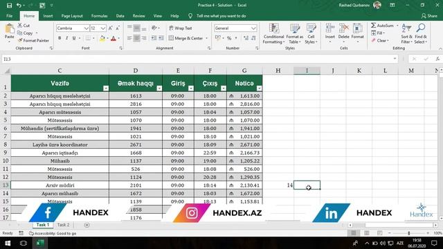 Excel Praktiki tapşırıqlar, Modul#4 - | Excel practise, Excel pratiği, Практика в Excel смотреть онлайн