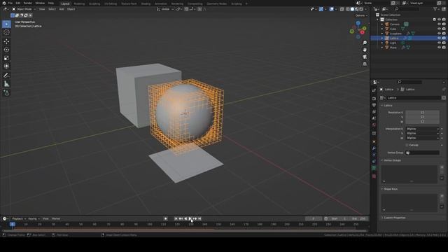 Деформация высокополигональных объектов с помощью сетки Lattice в blender смотреть онлайн