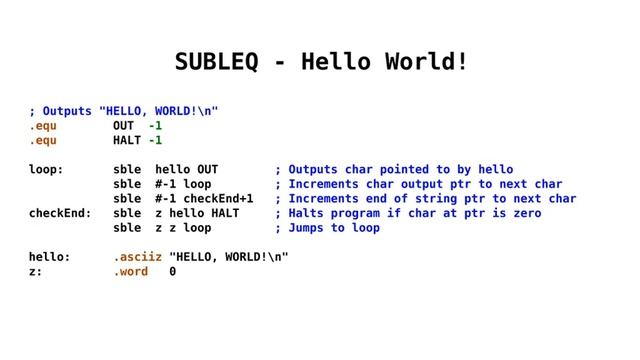 SUBLEQ - A One Instruction Set Computer (OISC) смотреть онлайн