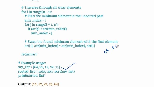 What is Selection Sort | Working of Selection Sort | Sorting Algorithm in Python | Python aktu смотреть онлайн