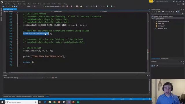 CUDA Crash Course: Unified Memory Vector Add смотреть онлайн