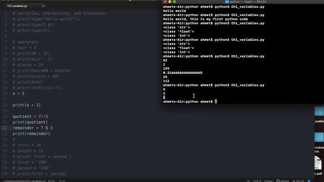 Python example 1 variables смотреть онлайн