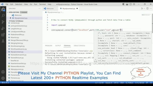#209 Python Full Course Mysql Pymysql Connection смотреть онлайн