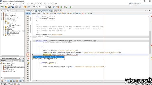 Login form using MYSQL database tutorials in Java Part #2 смотреть онлайн