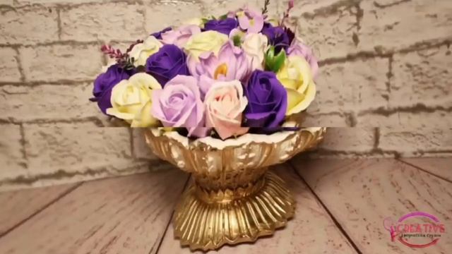 Букеты из мыльных цветов в кашпо и вазах из гипса смотреть онлайн