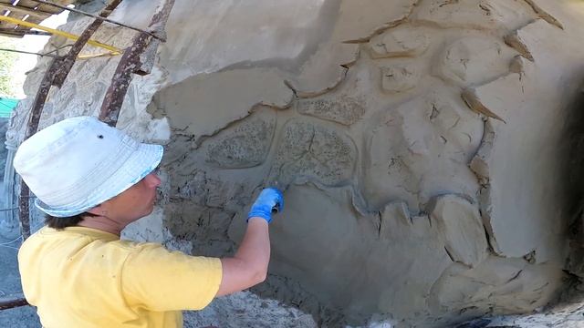 декоративный камень на фасаде дома.. и декоративная старая штукатурка, лепим сами. смотреть онлайн