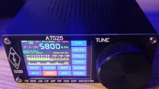 ATS-25 DSP receiver on Voice of Mongolia via WRMI 5800 kHz Shortwave with MLA 30 loop antenna смотреть онлайн