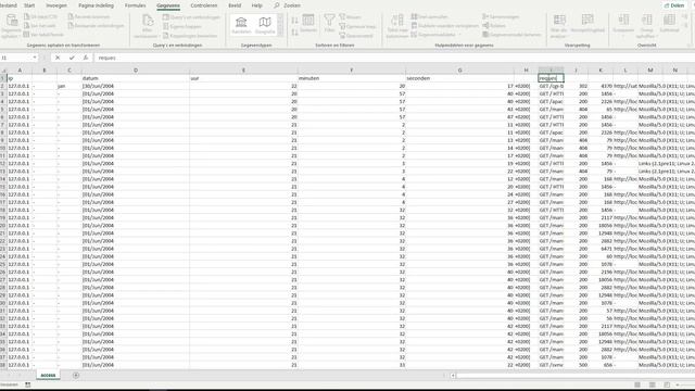 Apache Access Log Analyseren In Excel