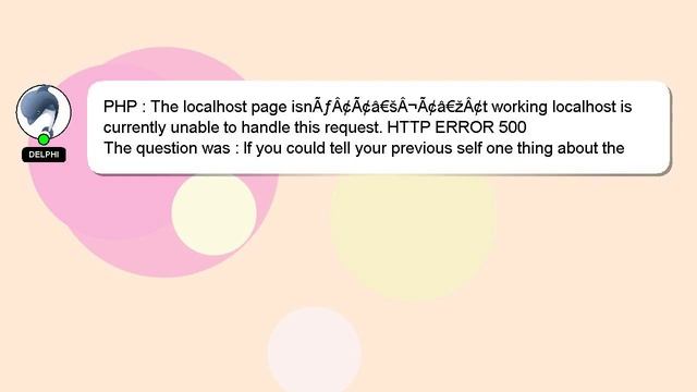 PHP : The localhost page isnÃƒÂ¢Ã¢â€šÂ¬Ã¢â€žÂ¢t working localhost is currently unable to handle thi смотреть онлайн