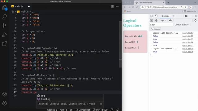 JavaScript Tutorial for Beginners Part 13: Logical Operators смотреть онлайн