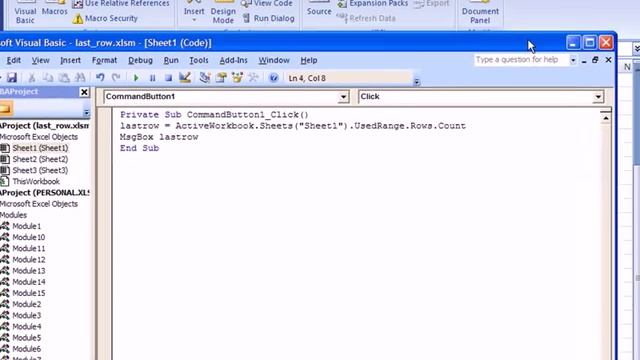 VBA excel find last row. смотреть онлайн