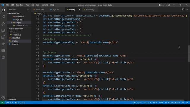 w3schools clone tutorials section menu html css and javascript смотреть онлайн