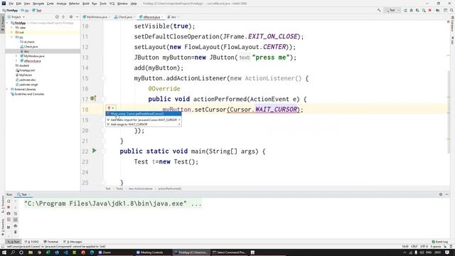 Action Listener Event Handling in java смотреть онлайн