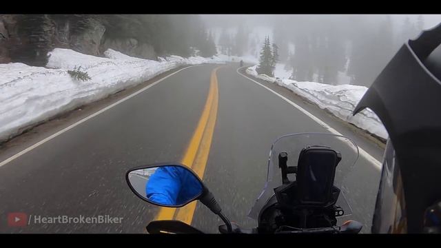 Riding in SNOW FREEZING COLD with NO WINTER GEAR ! - Chinook Pass | USA | Part 1 смотреть онлайн