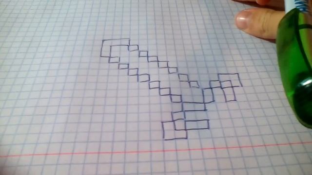 Рисуем по клеточкам #1 мечик из майнкрафта смотреть онлайн