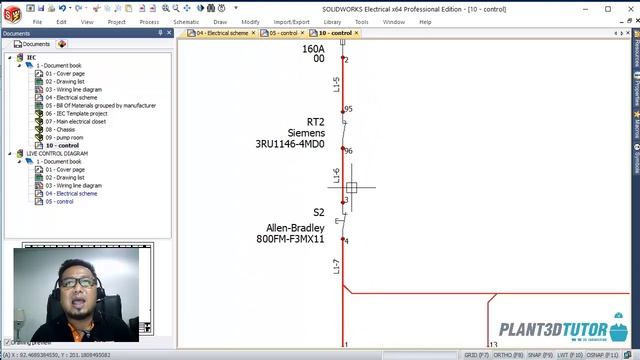 Live demo Solidworks electrical 2018 Control Diagram смотреть онлайн