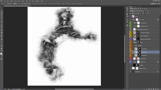 Lines Photoshop Effect Tutorial | Automatically convert your photos to line art смотреть онлайн