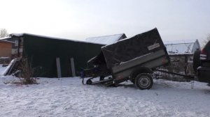 Погрузка снегохода Стелс Stels капитан 150 Long на прицеп Крепыш.