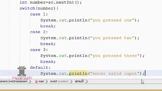 SWITCH statement in java by shubham vinayak смотреть онлайн