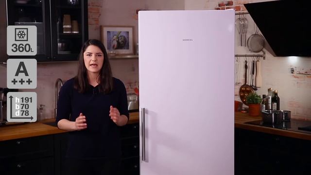 Siemens GS58NAW41 fritstående fryseskab смотреть онлайн
