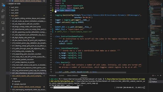 Advent of Code 2021 Day 22: Part 1 in Python: Progress Bar Using tqdm смотреть онлайн